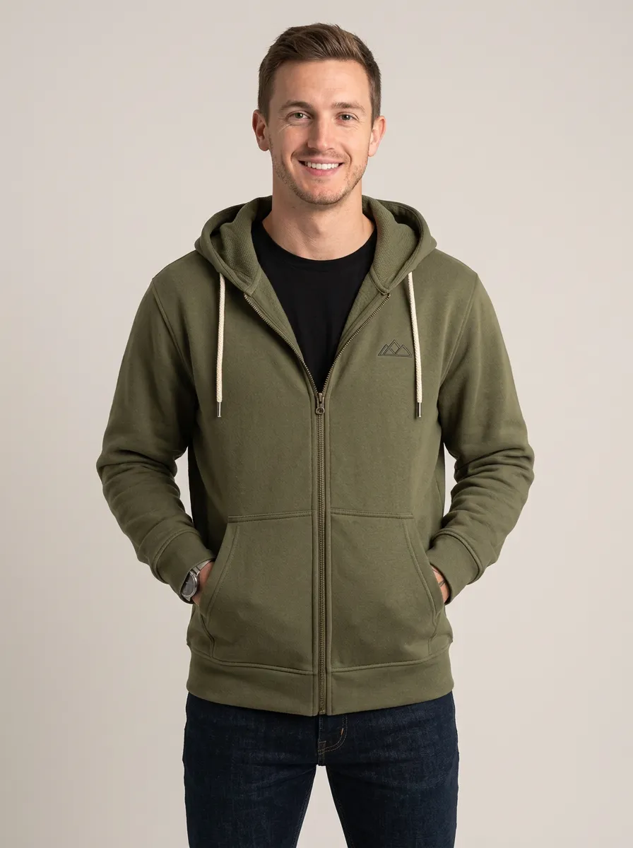 Active Mountain Graphic Zip-Up Detail Men's Sport Jacket