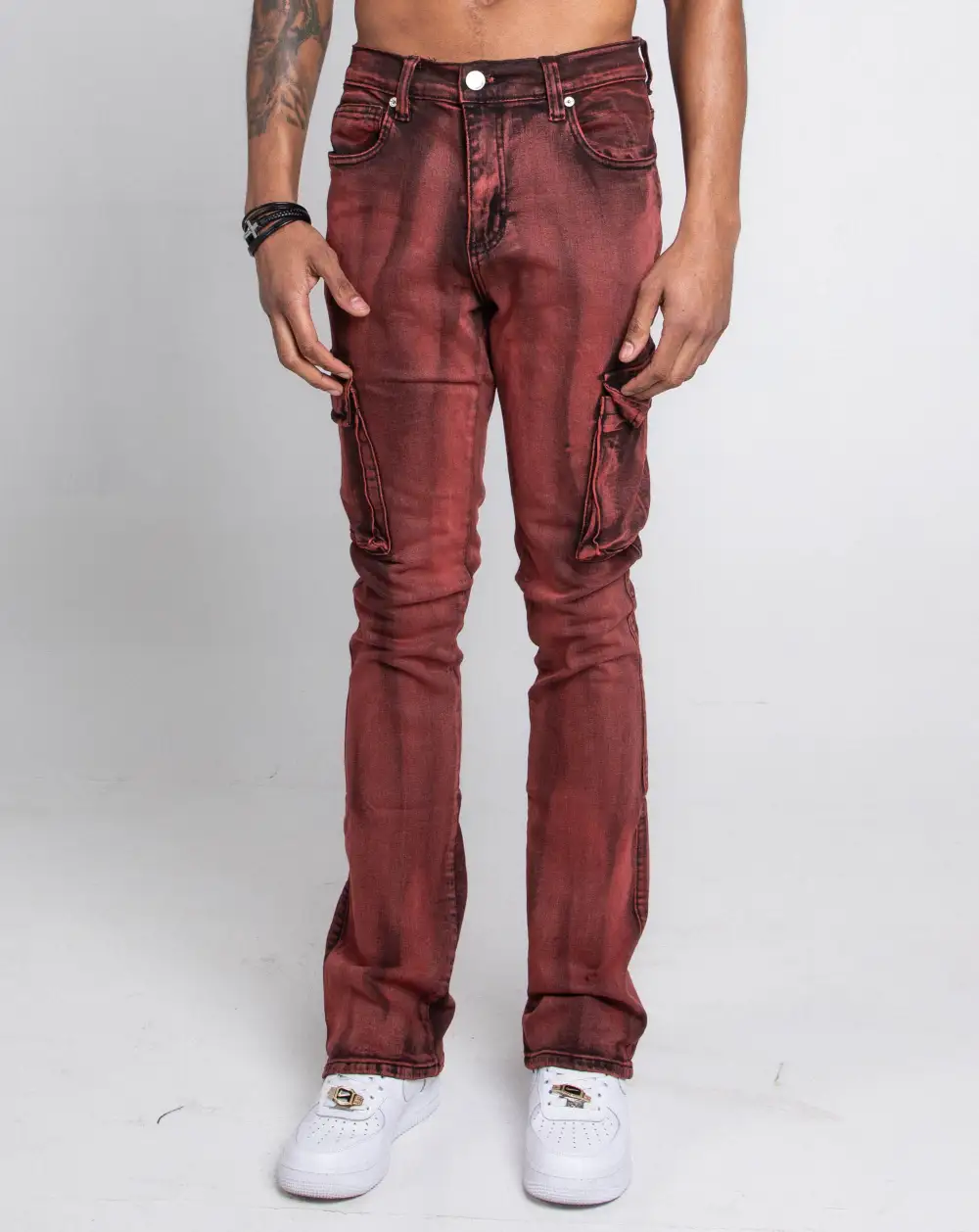 Wash Stacked Cargo Jeans