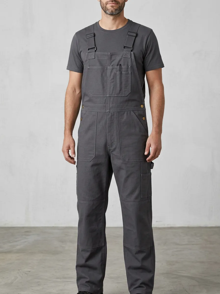 Men's Classic Canvas Bib Work Overalls
