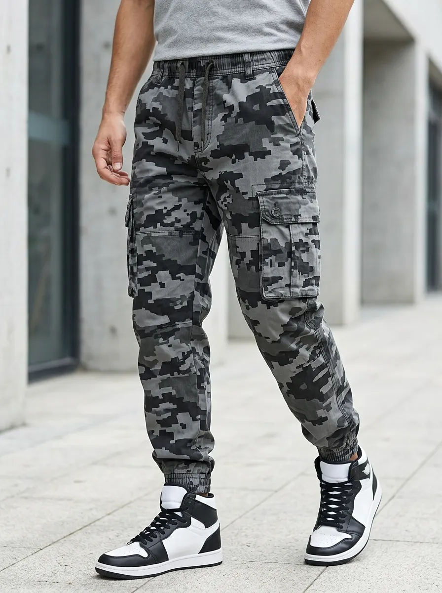 Digital Camo Camouflage Urban Camouflage Cargo Pants
