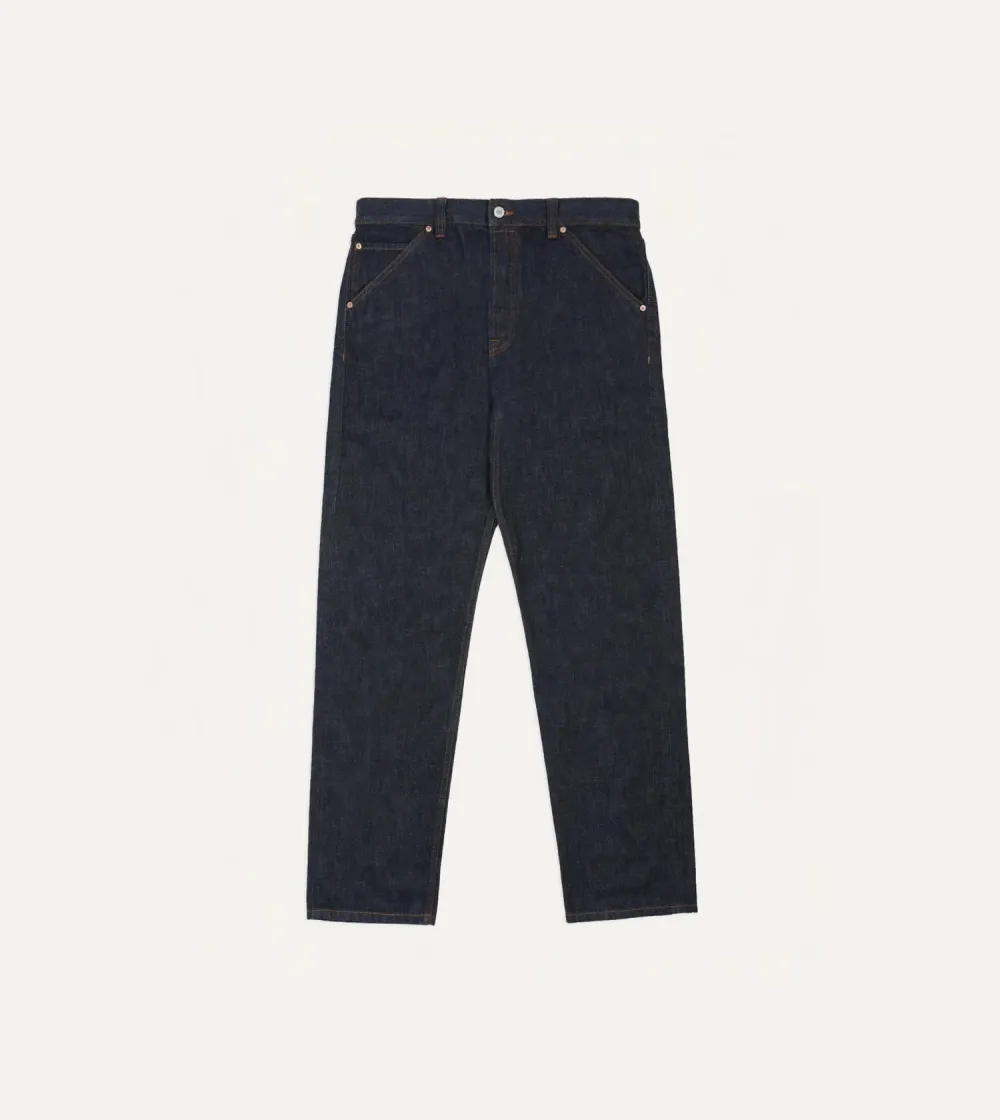 Dark Blue Loose Fit Denim Pants