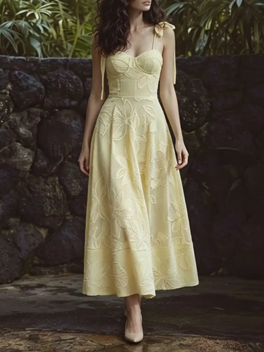 Sweetheart Neck Tie-Strap Dress