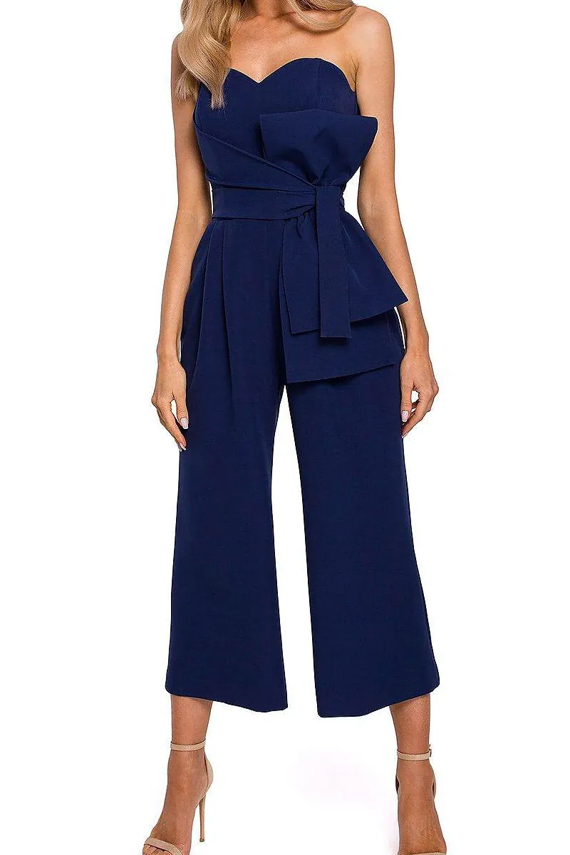 Corset Bow Wide Leg Jumpsuit