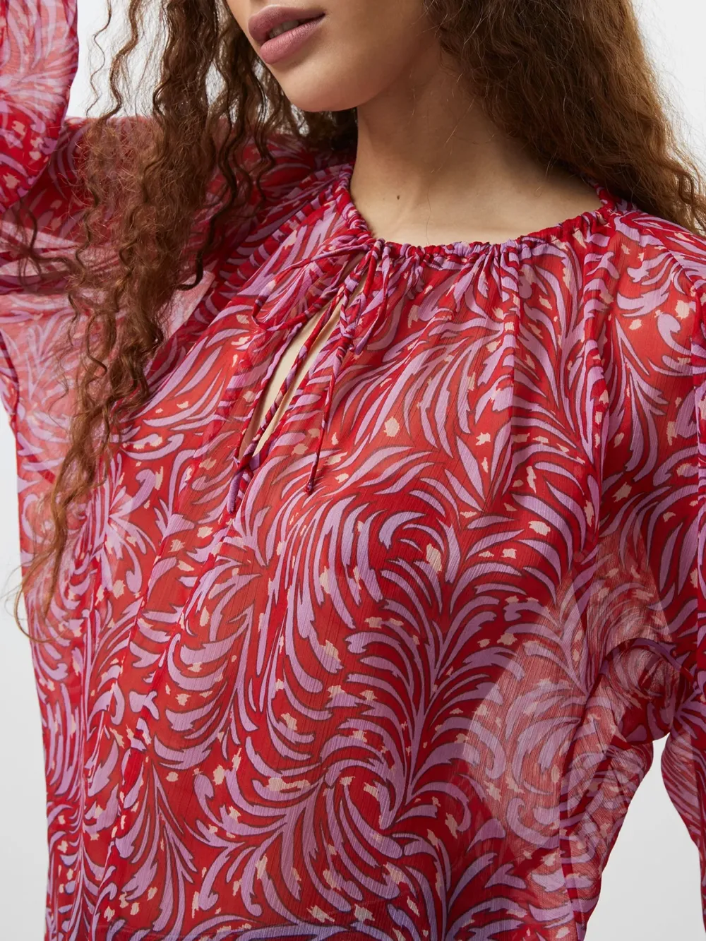 Breathable Printed Chiffon Ladies Top