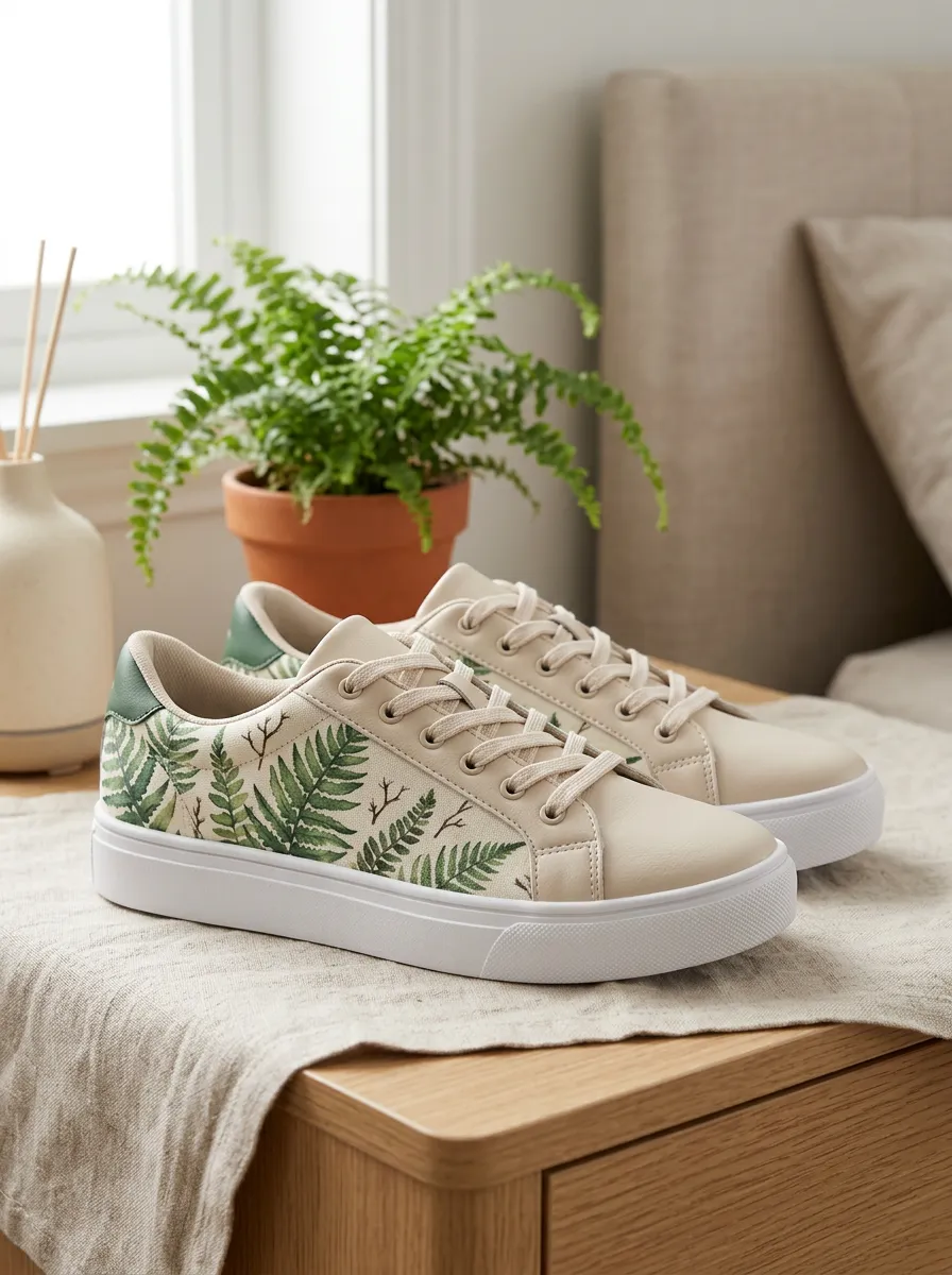 Women's Street Botanical Nature Lover Fern Skate Shoes