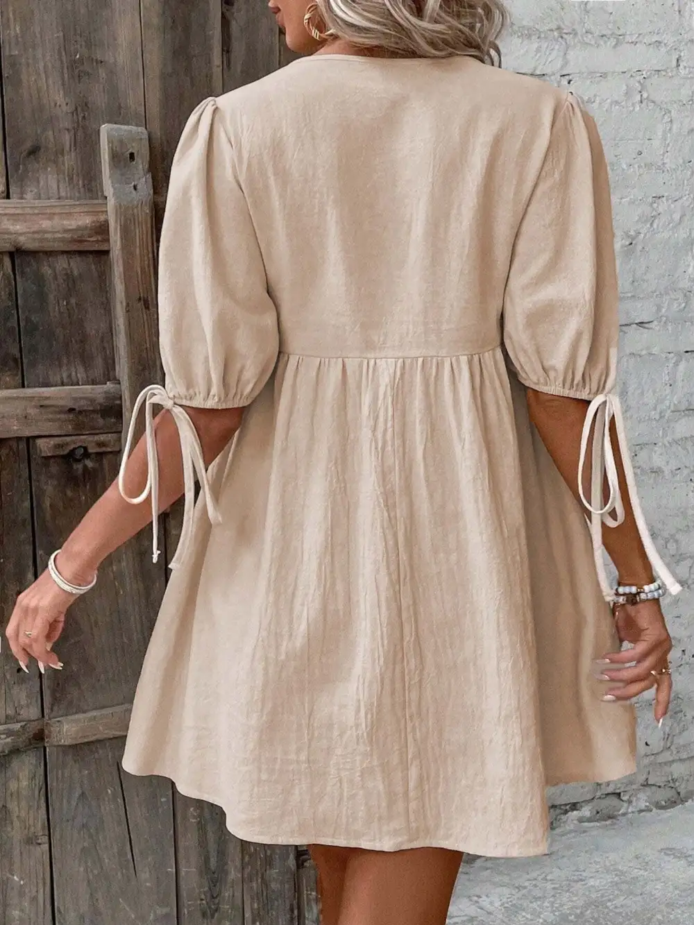 Puff Sleeve Mini Dress
