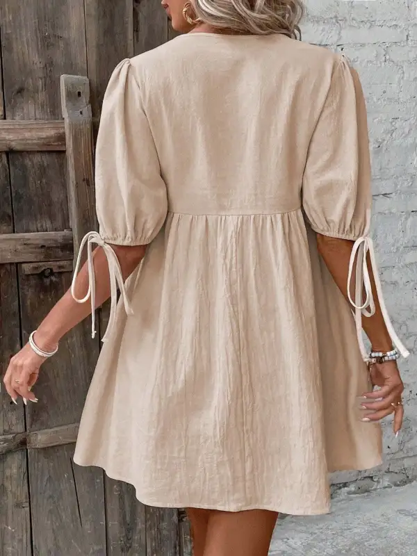 Puff Sleeve Mini Dress