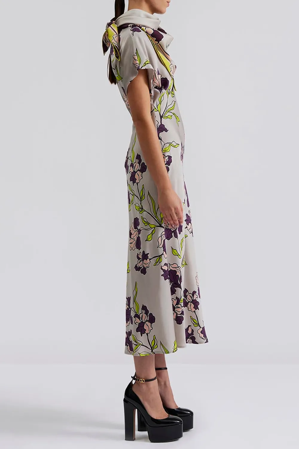 Mock Neck Sleeveless Midi Dress