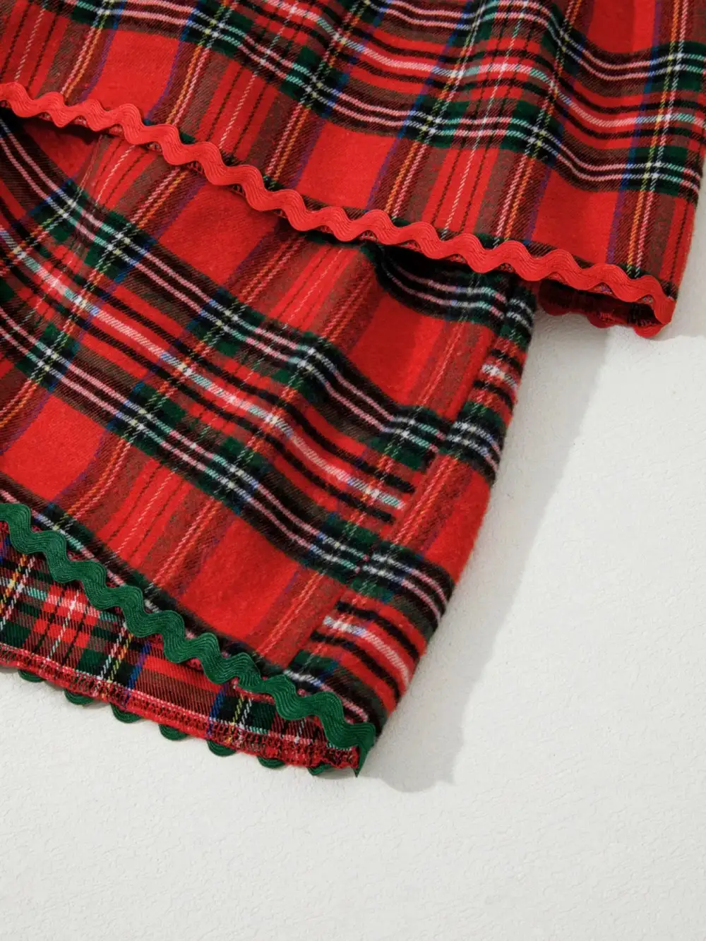 Plaid Printed Tiered Mini Dress