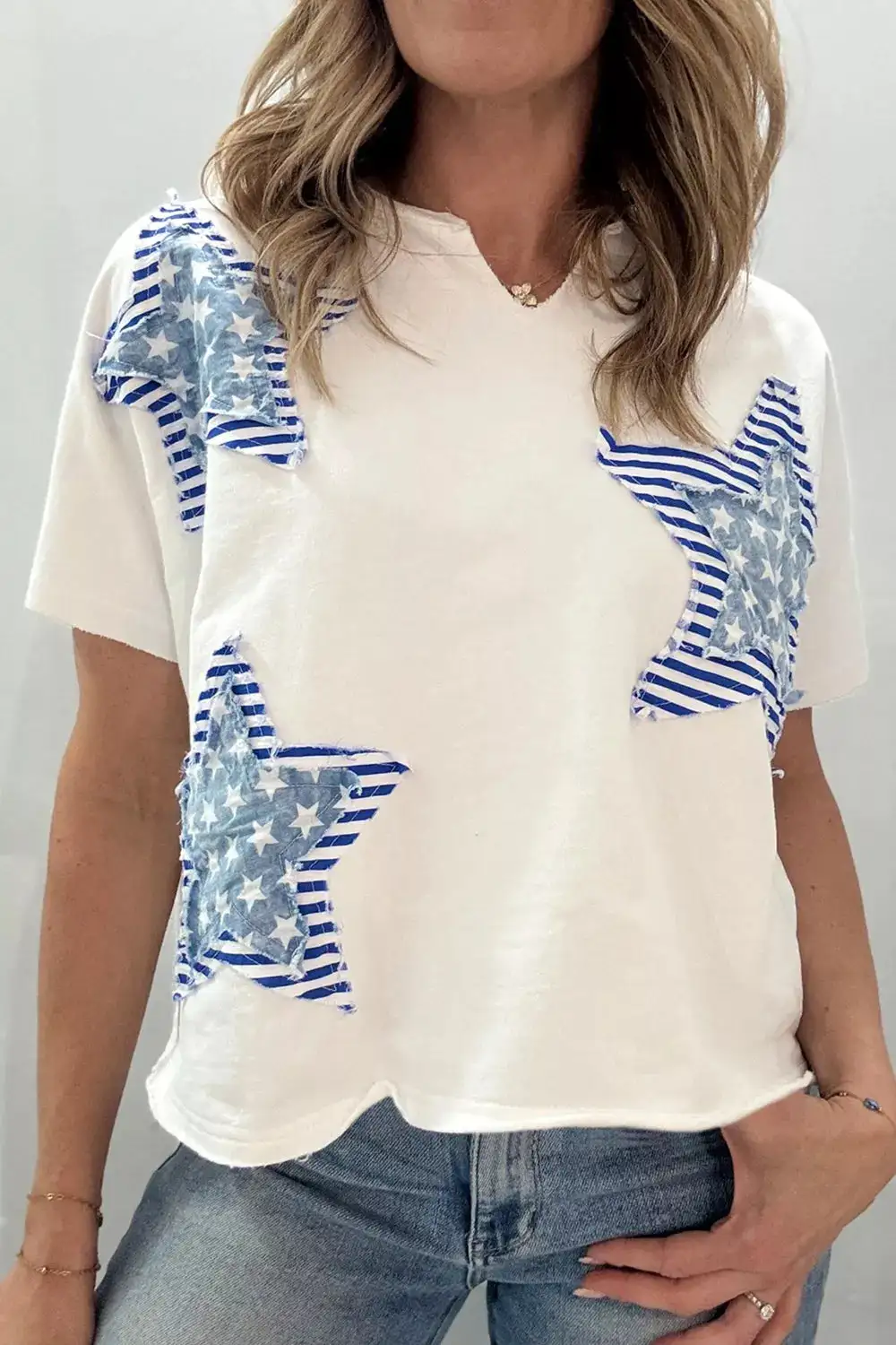 Patriot Star Patched Notched Neck Mineral Washed