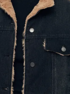 Denim Stand Collar Women Jacket
