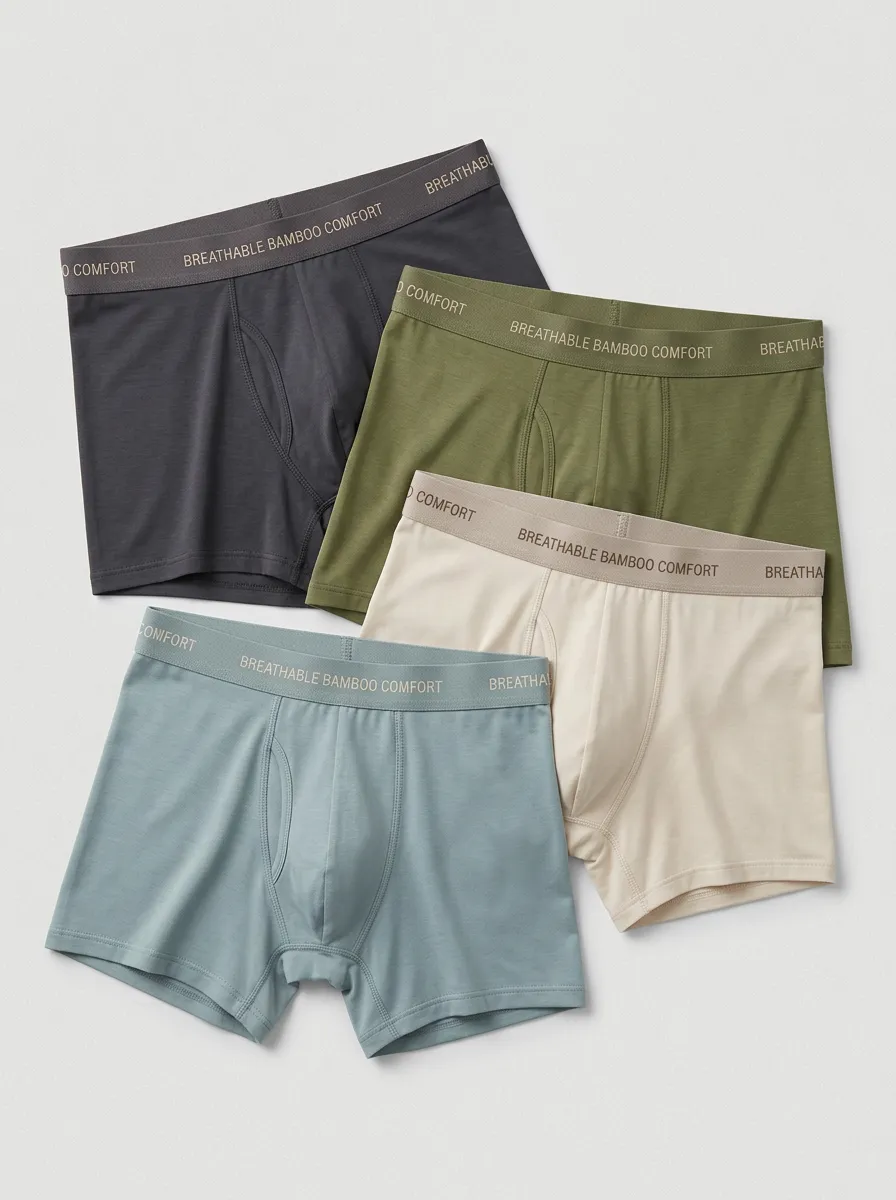 Active Printed Breathable Profile Men's Four Pack Boxer Briefs