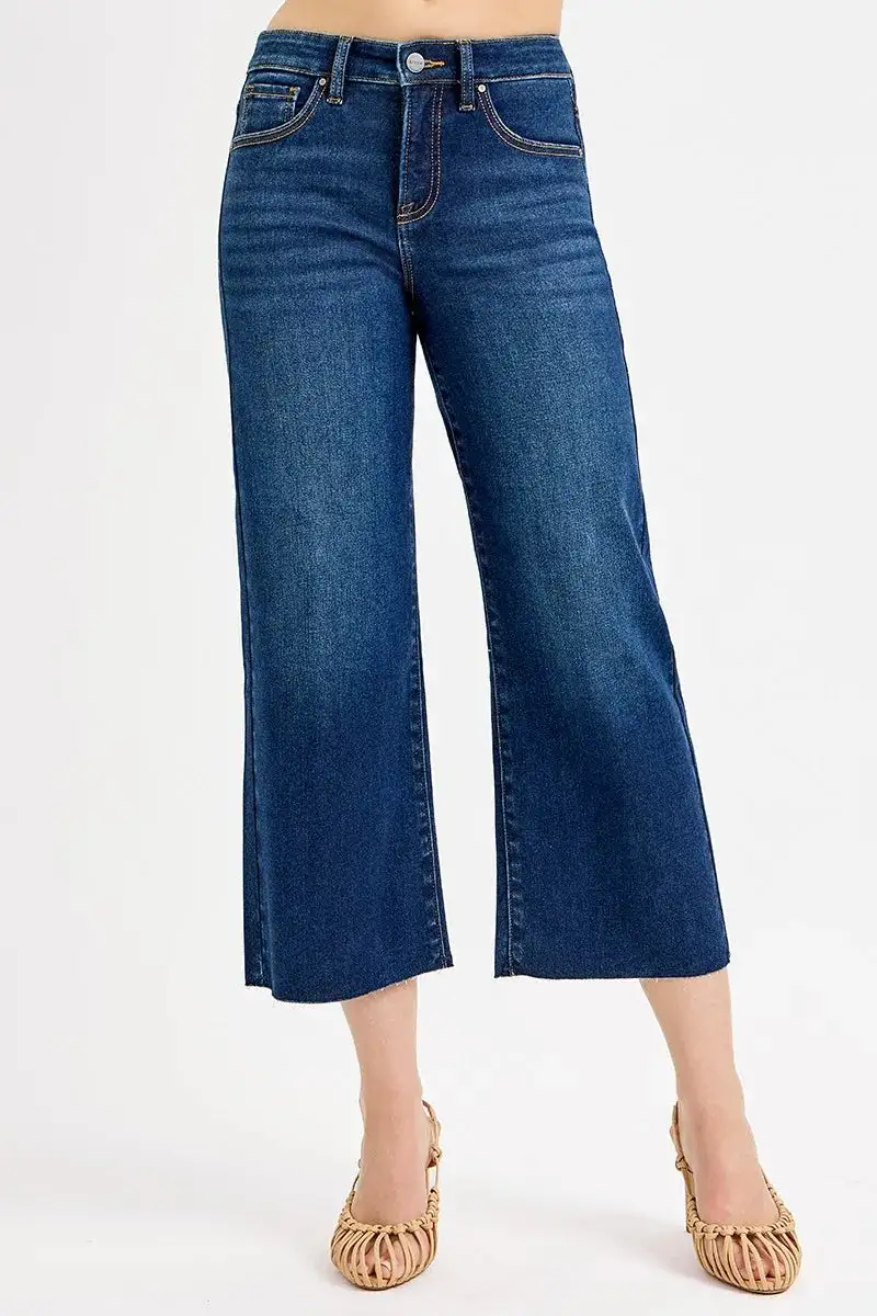 Versatile High Rise Wide Leg Jeans