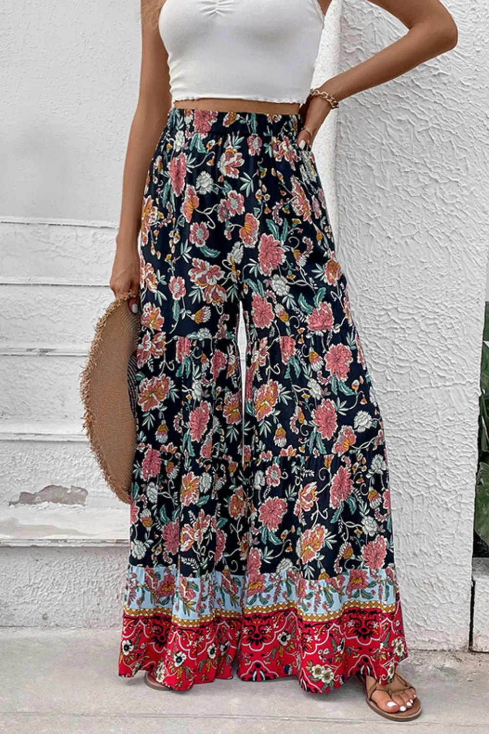 High Waist Floral Pants