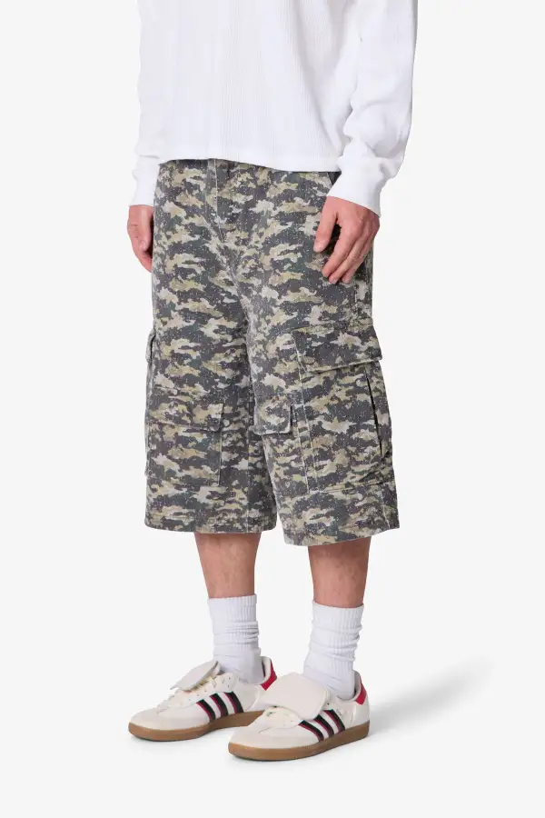 Distressed Ultra Baggy Cargo Shorts