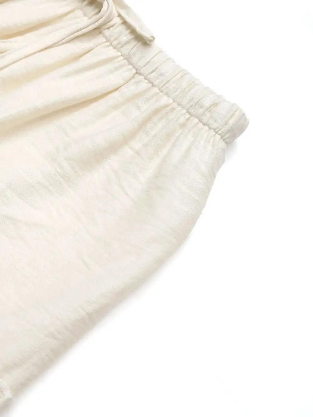 Natural Drawstring Frill Skirt