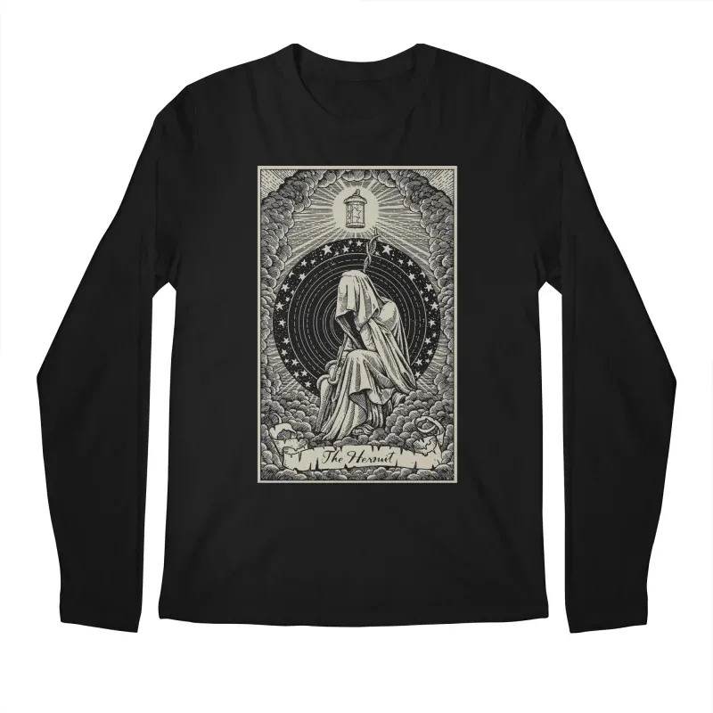 Artistic Hand-Drawn Style Printed Men's Long-Sleeved T-Shirt