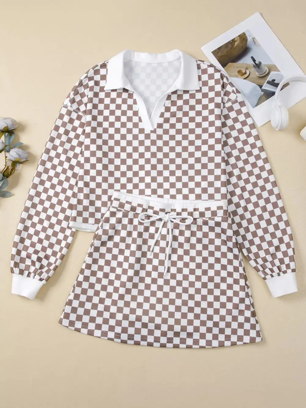 Tailored Collared Long Sleeve Detail Coordinated Set