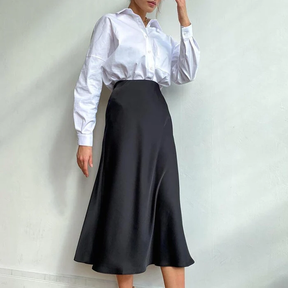 Love Satin Midi Skirt