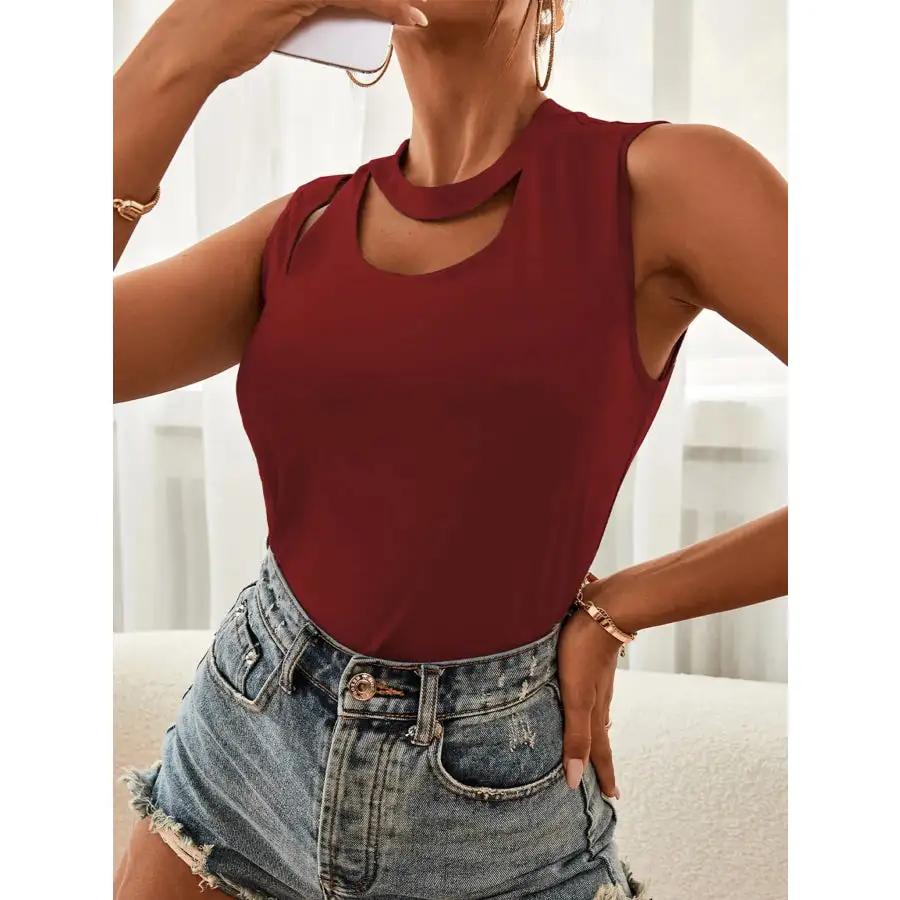 Cutout Sleeveless Tank Top