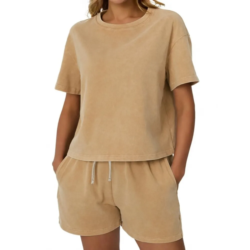 Women's Acid Wash Two-Piece Outfit