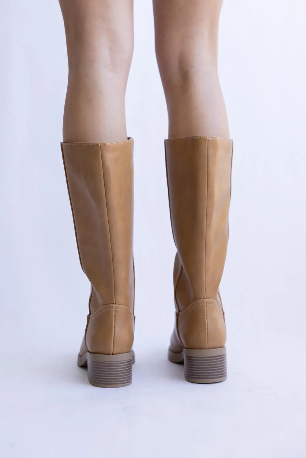 Faux Leather Classic Mid Calf Boots
