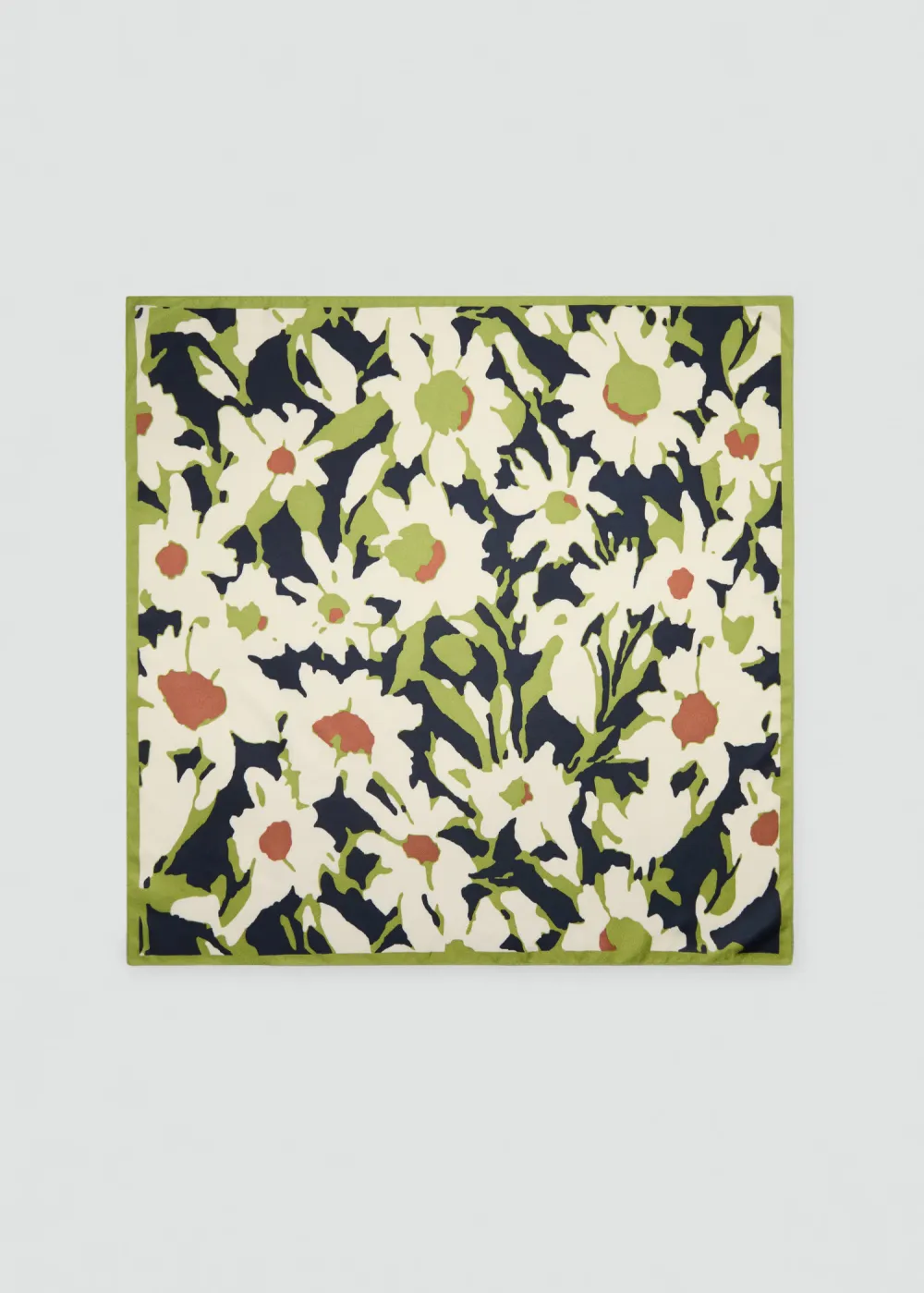 Casual Style Green Floral-Print Scarf