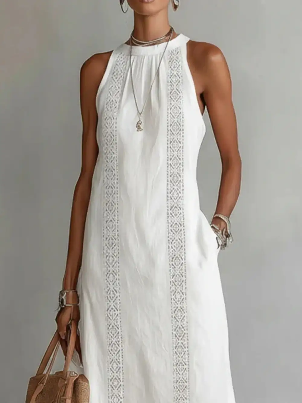 Soft Touch Slit Sleeveless Midi Dress