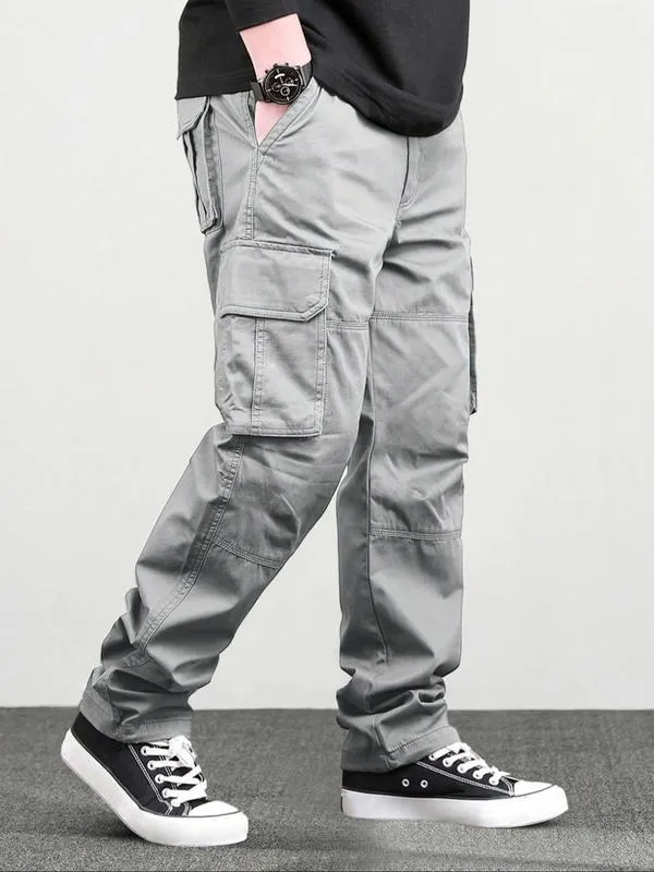 Men's Loose Solid Pocket Cargo Pants