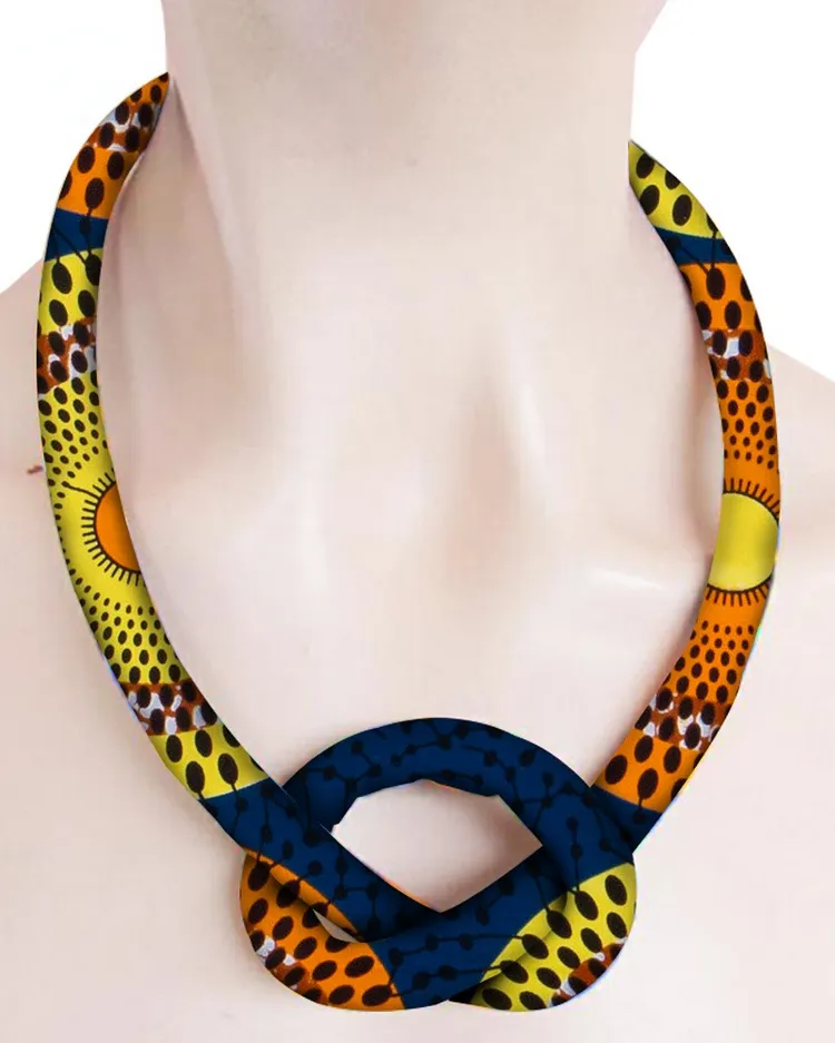 Handmade Ankara Print Cotton Cord Necklace