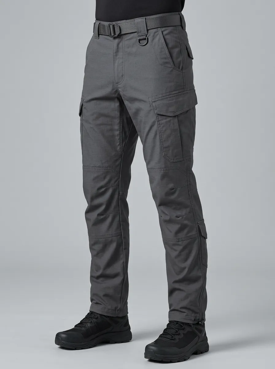 Men's Integrated-Belt Utility Trousers