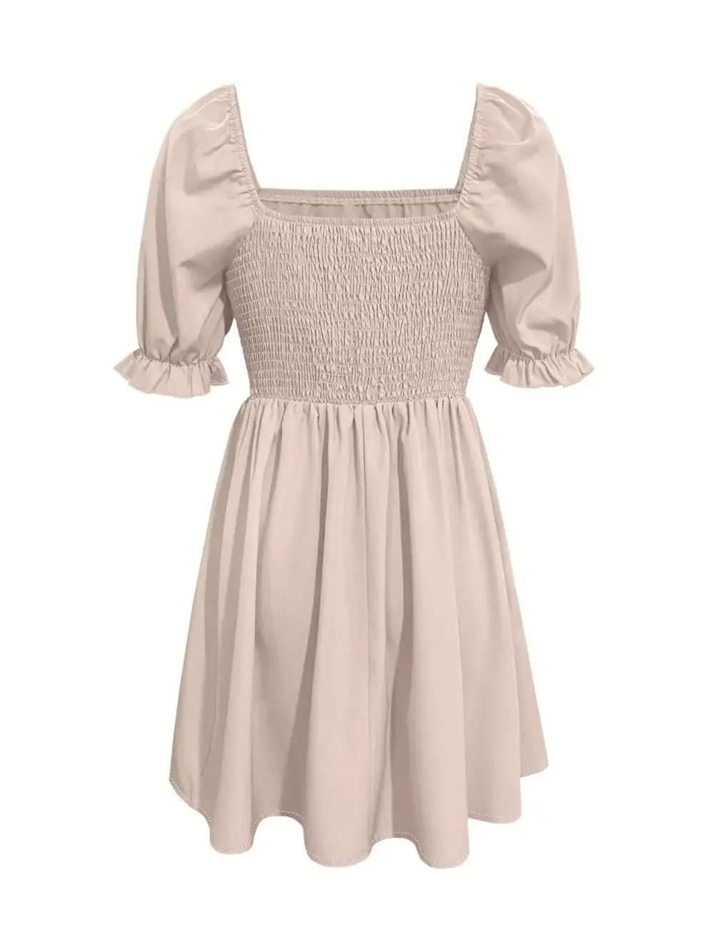Square Neck Puff Sleeve Mini Dress