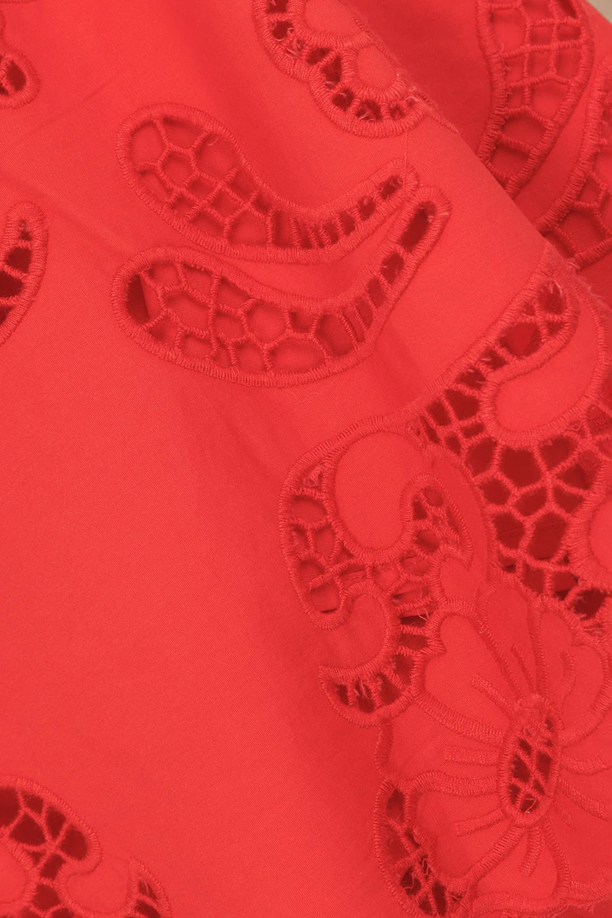 Embroidered Deep V Neck Maxi Dress