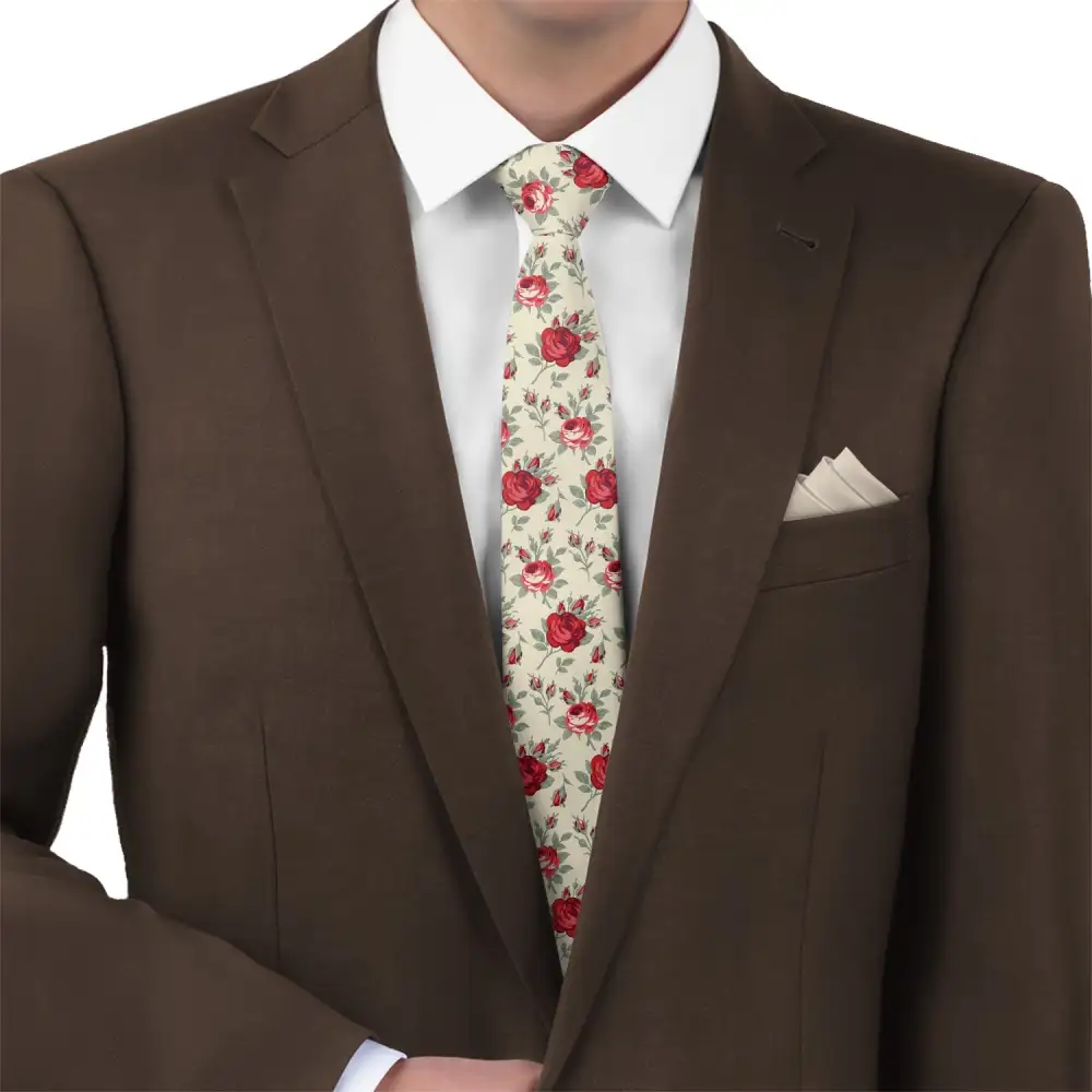 Elegant Floral Detail Necktie