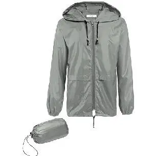Men's Packable Jacket Outdoor Waterproof Hooded Lightweight Classic Cycling Raincoat for Hiking/Outdoor/Camping Fabric Menswear Zipper Breathable Relaxed Fit Long Sleeve Tops Athletic Outerwear Activewear Blazer
