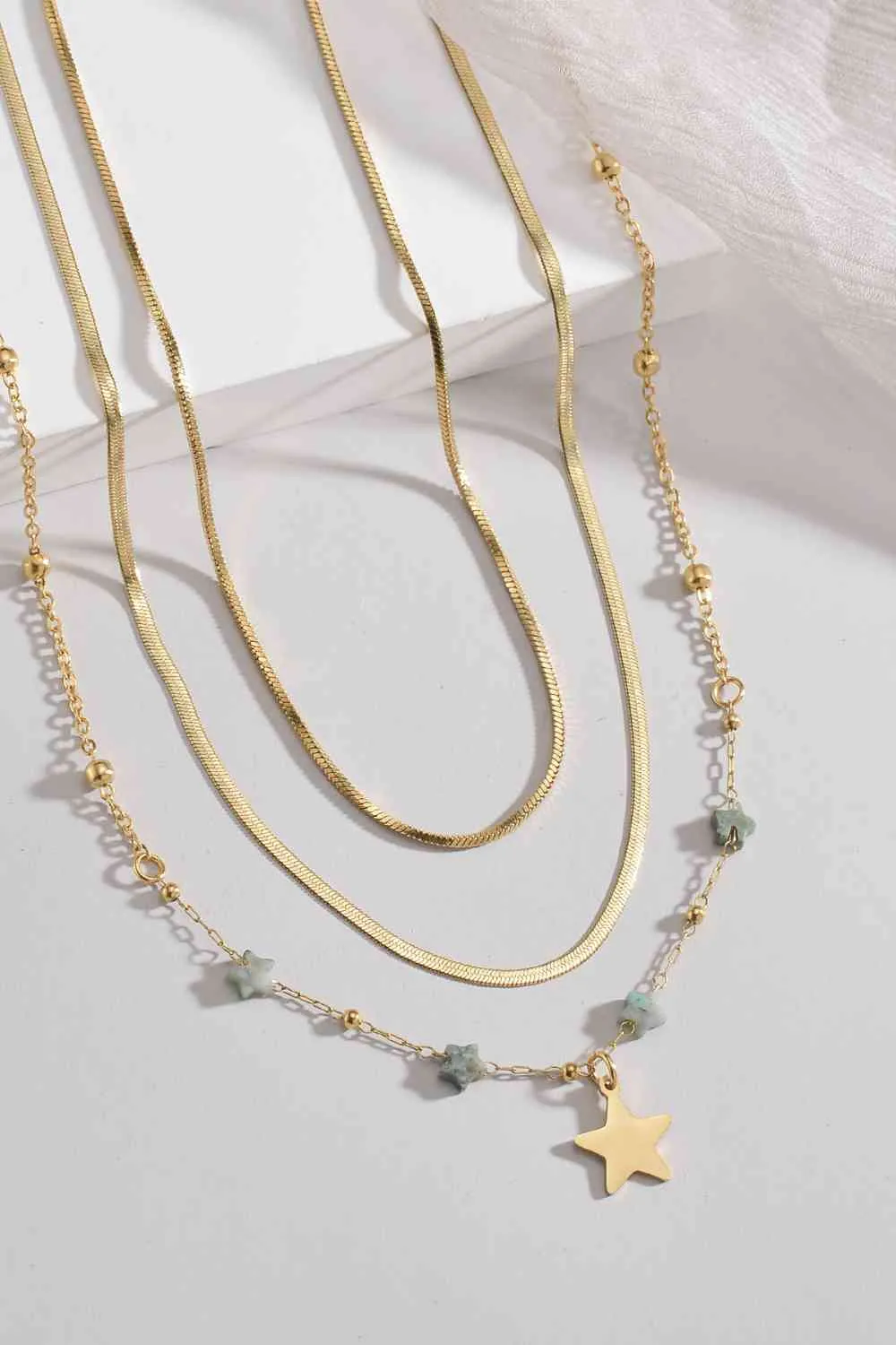 Star Triple Layered Stainless Steel Necklace