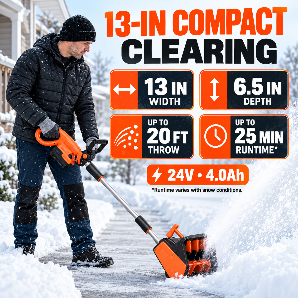 13-inch snow shovel specifications