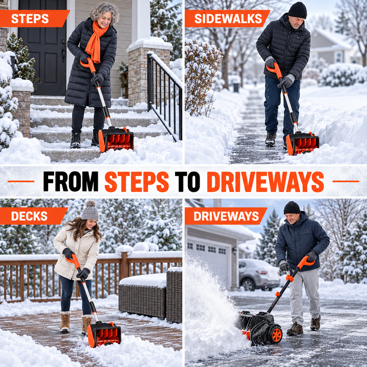 Use cases: Steps, walkways, decks, driveways